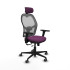 Jorquera traslack malla gris similpiel morado brazos 3D base nailon cabecero 2D ruedas 65mm engomada