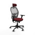Jorquera traslack malla gris similpiel granate brazos 3D base nailon cabecero 2D ruedas 65mm engomada