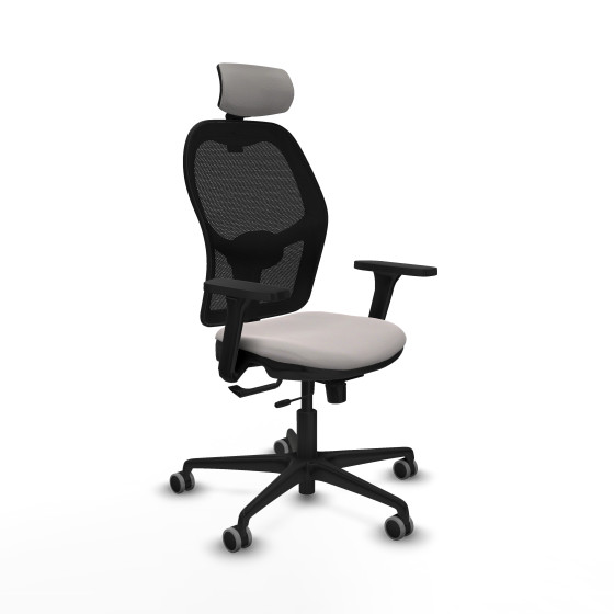 Jorquera traslack malla negra similpiel blanco brazos 3D base nailon cabecero 2D ruedas 65mm engomada