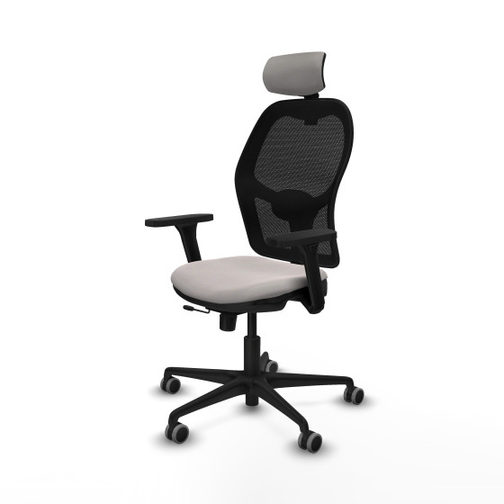 Jorquera traslack malla negra similpiel blanco brazos 3D base nailon cabecero 2D ruedas 65mm engomada
