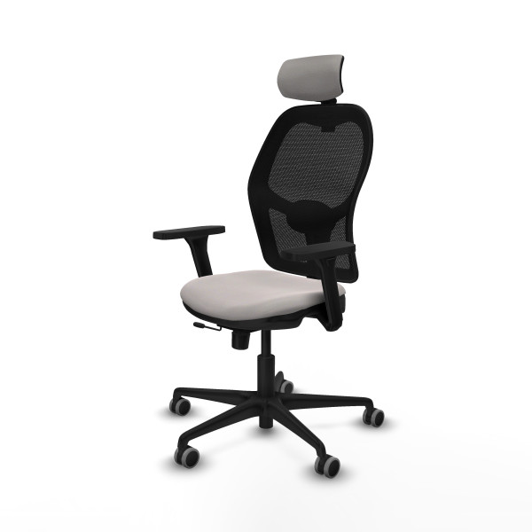 Jorquera traslack malla negra similpiel blanco brazos 3D base nailon cabecero 2D ruedas 65mm engomada
