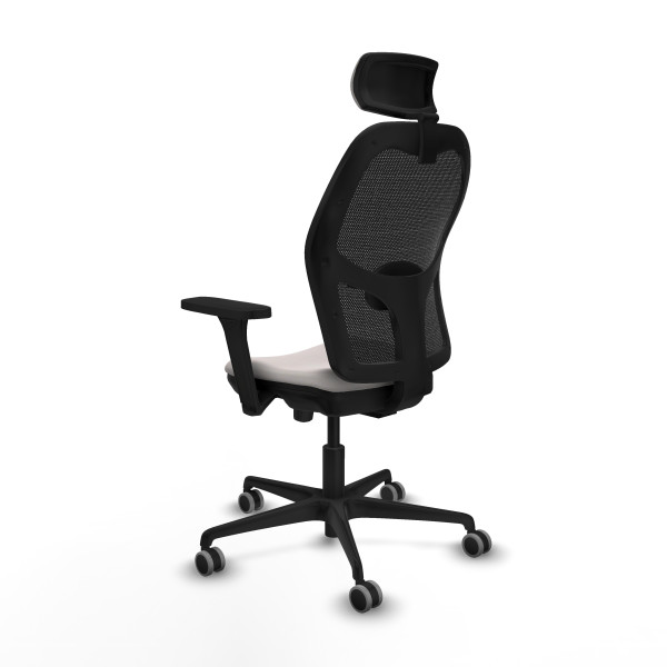 Jorquera traslack malla negra similpiel blanco brazos 3D base nailon cabecero 2D ruedas 65mm engomada