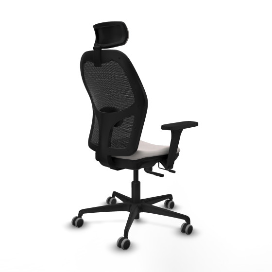 Jorquera traslack malla negra similpiel blanco brazos 3D base nailon cabecero 2D ruedas 65mm engomada