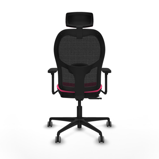 Jorquera traslack malla negra similpiel rosa brazos 3D base nailon cabecero 2D ruedas 65mm engomada