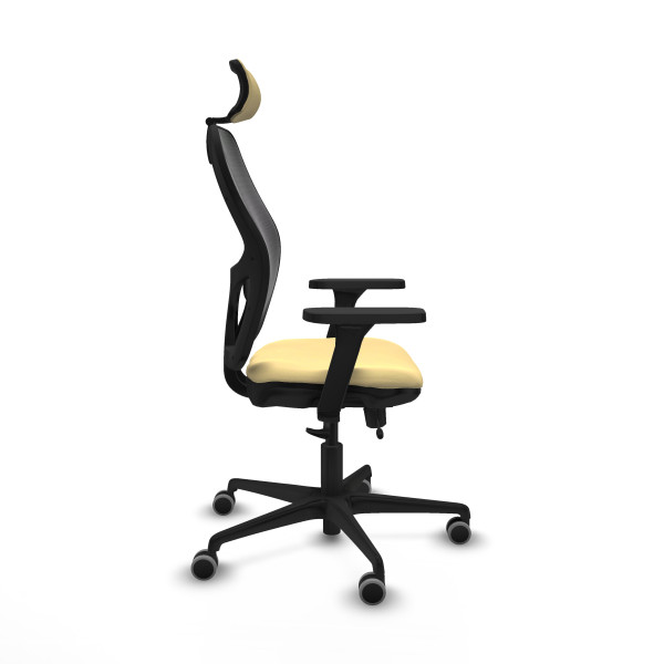 Jorquera traslack malla negra similpiel crema brazos 3D base nailon cabecero 2D ruedas 65mm engomada