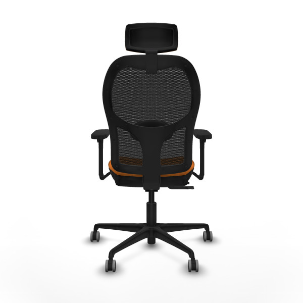 Jorquera traslack malla negra similpiel naranja brazos 3D base nailon cabecero 2D ruedas 65mm engomada