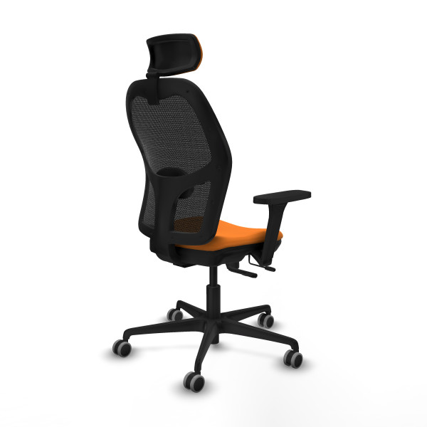 Jorquera traslack malla negra similpiel naranja brazos 3D base nailon cabecero 2D ruedas 65mm engomada