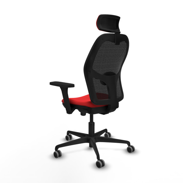 Jorquera traslack malla negra similpiel rojo brazos 3D base nailon cabecero 2D ruedas 65mm engomada