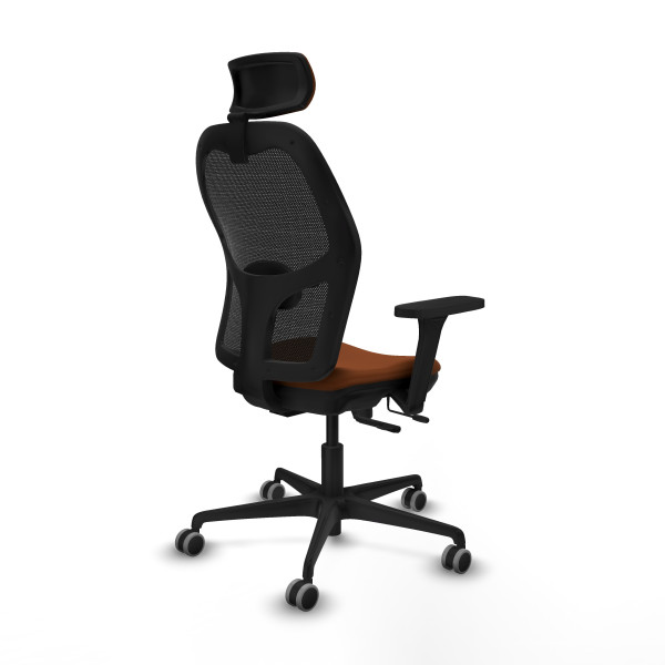 Jorquera traslack malla negra similpiel marrón brazos 3D base nailon cabecero 2D ruedas 65mm engomada