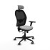 Jorquera traslack malla negra similpiel gris claro brazos 3D base nailon cabecero 2D ruedas 65mm engomada