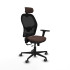 Jorquera traslack malla negra similpiel marrón oscuro brazos 3D base nailon cabecero 2D ruedas 65mm engomada