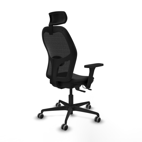 Jorquera traslack malla negra similpiel negro brazos 3D base nailon cabecero 2D ruedas 65mm engomada