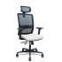 Silla Haches traslack malla negra asiento bali blanco brazos 2D ruedas 65mm cabecero regulable