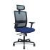 Silla Haches traslack malla negra asiento bali azul marino brazos 2D ruedas 65mm cabecero regulable
