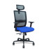 Silla Haches traslack malla negra asiento bali azul brazos 2D ruedas 65mm cabecero regulable