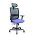 Silla Haches traslack malla negra asiento bali azul claro brazos 2D ruedas 65mm cabecero regulable
