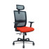 Silla Haches traslack malla negra asiento bali naranja oscuro brazos 2D ruedas 65mm cabecero regulable