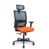 Silla Haches traslack malla negra asiento bali naranja brazos 2D ruedas 65mm cabecero regulable