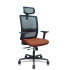 Silla Haches traslack malla negra asiento bali marrón brazos 2D ruedas 65mm cabecero regulable