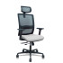 Silla Haches traslack malla negra asiento bali gris claro brazos 2D ruedas 65mm cabecero regulable