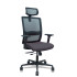 Silla Haches traslack malla negra asiento bali gris oscuro brazos 2D ruedas 65mm cabecero regulable
