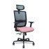 Silla Haches traslack malla negra asiento bali rosa brazos 2D ruedas 65mm cabecero regulable