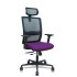 Silla Haches traslack malla negra asiento bali morado brazos 2D ruedas 65mm cabecero regulable