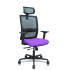 Silla Haches traslack malla negra asiento bali lila brazos 2D ruedas 65mm cabecero regulable