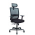 Silla Haches traslack malla negra asiento bali negro brazos 2D ruedas 65mm cabecero regulable