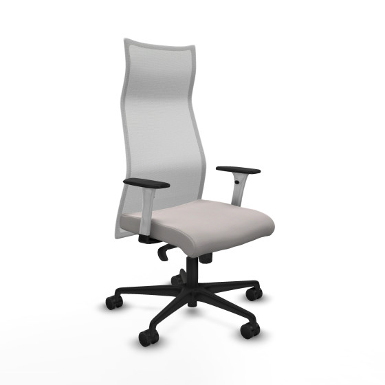 Albacete malla sincro malla blanca similpiel blanco brazos blancos base nailon ruedas 65 mm nailon