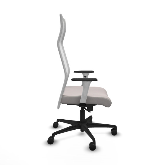 Albacete malla sincro malla blanca similpiel blanco brazos blancos base nailon ruedas 65 mm nailon