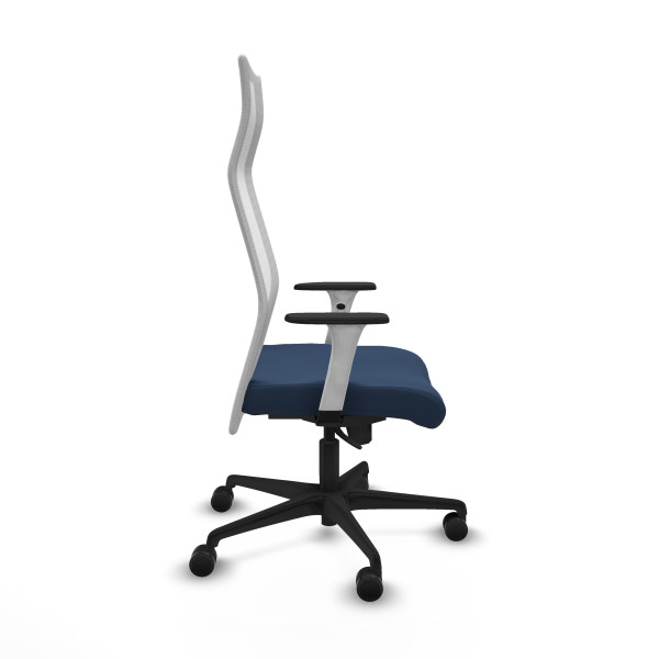 Albacete malla sincro malla blanca similpiel azul marino brazos blancos base nailon ruedas 65 mm nailon