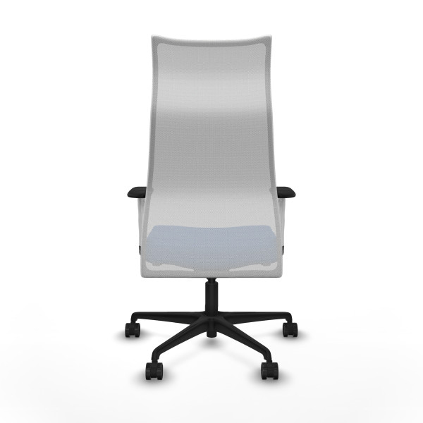 Albacete malla sincro malla blanca similpiel azul brazos blancos base nailon ruedas 65 mm nailon