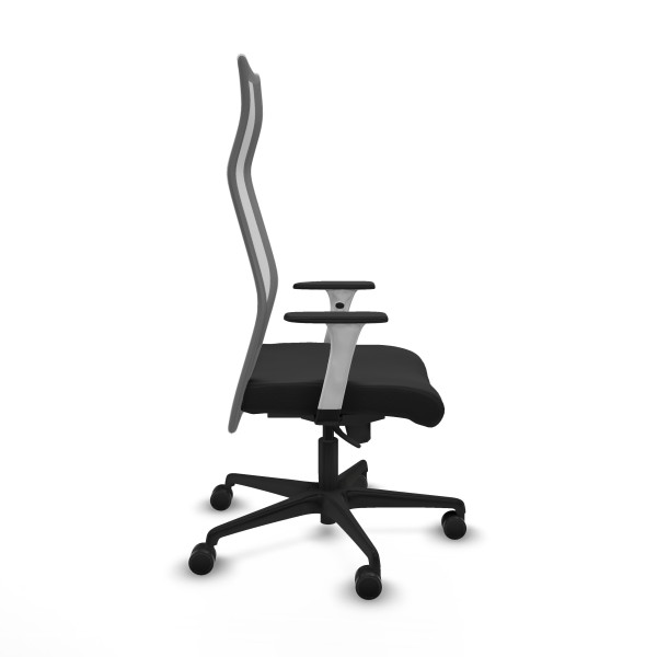 Albacete malla sincro malla gris similpiel negro brazos blancos base nailon ruedas 65 mm nailon