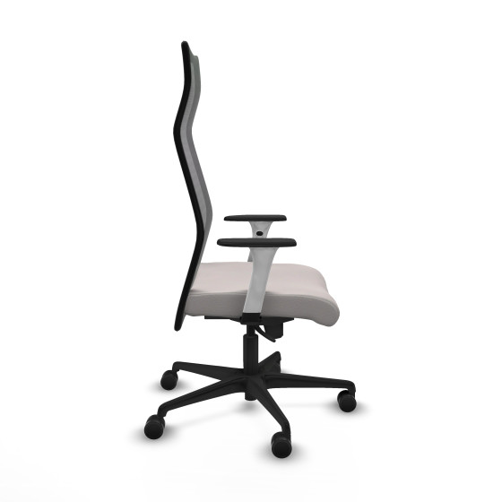 Albacete malla sincro malla negra similpiel blanco brazos blancos base nailon ruedas 65 mm nailon