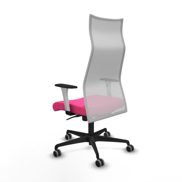Albacete malla sincro malla blanca similpiel rosa brazos blancos base nailon ruedas 65mm engomadas