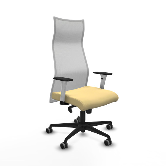 Albacete malla sincro malla blanca similpiel crema brazos blancos base nailon ruedas 65mm engomadas