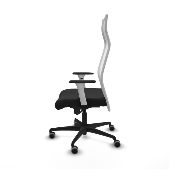 Albacete malla sincro malla blanca similpiel negro brazos blancos base nailon ruedas 65mm engomadas