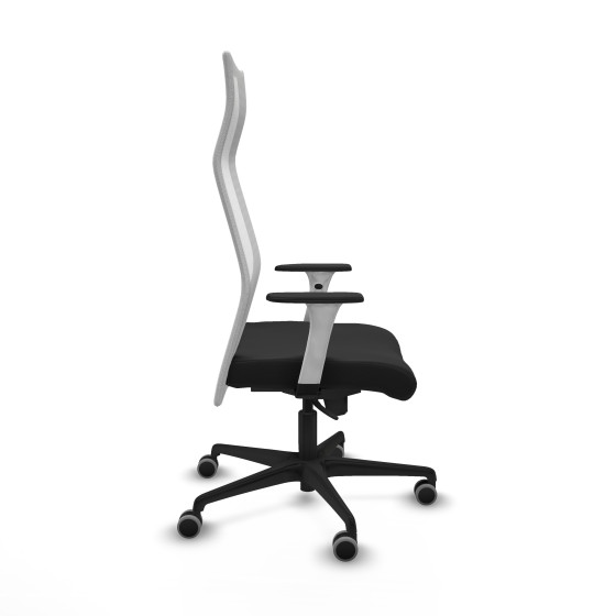 Albacete malla sincro malla blanca similpiel negro brazos blancos base nailon ruedas 65mm engomadas