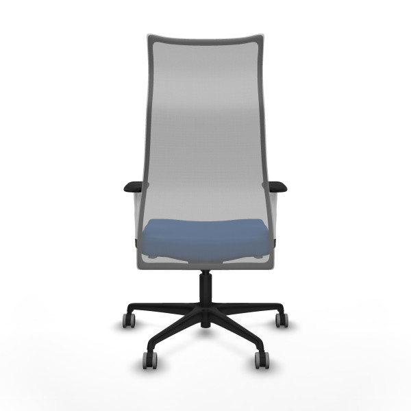 Albacete malla sincro malla gris similpiel azul brazos blancos base nailon ruedas 65mm engomadas