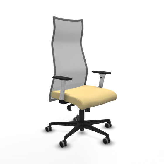 Albacete malla sincro malla gris similpiel crema brazos blancos base nailon ruedas 65mm engomadas