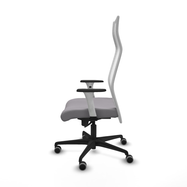 Albacete malla sincro malla blanca similpiel gris brazos blancos base nailon ruedas 65mm engomadas