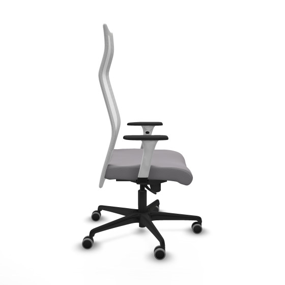 Albacete malla sincro malla blanca similpiel gris brazos blancos base nailon ruedas 65mm engomadas