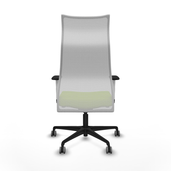 Albacete malla sincro malla blanca similpiel pistacho brazos blancos base nailon ruedas 65mm engomadas