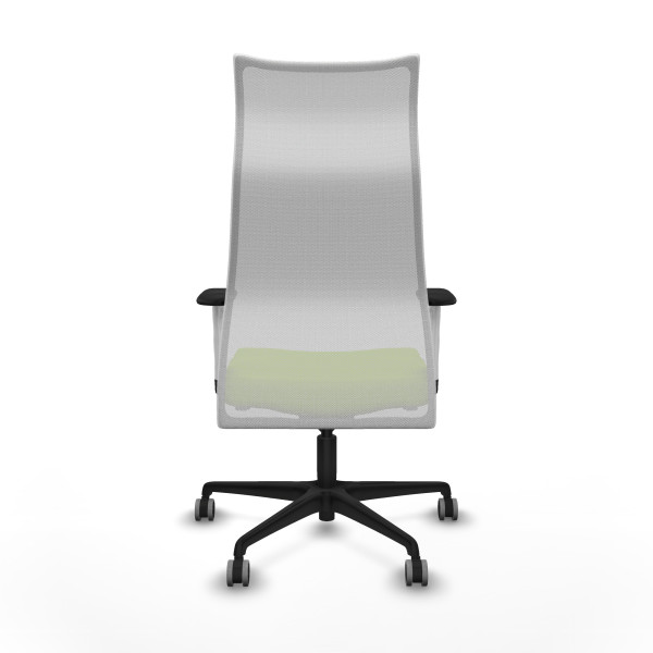 Albacete malla sincro malla blanca similpiel pistacho brazos blancos base nailon ruedas 65mm engomadas
