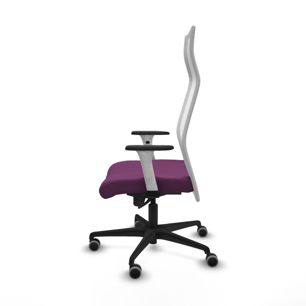 Albacete malla sincro malla blanca similpiel morado brazos blancos base nailon ruedas 65mm engomadas