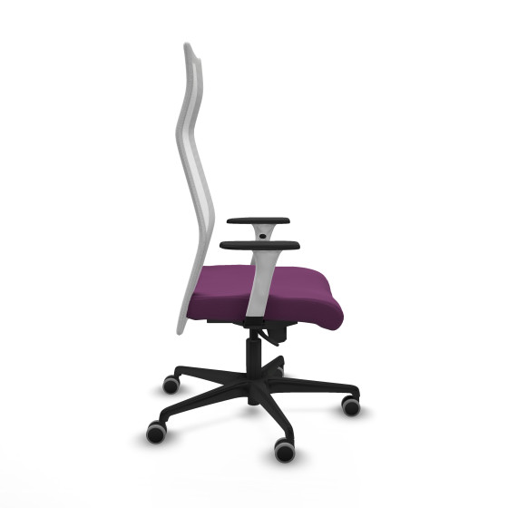 Albacete malla sincro malla blanca similpiel morado brazos blancos base nailon ruedas 65mm engomadas