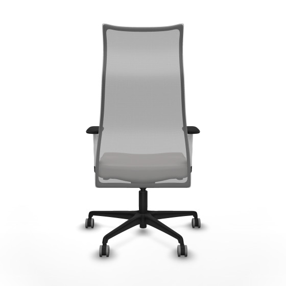 Albacete malla sincro malla gris similpiel blanco brazos blancos base nailon ruedas 65mm engomadas