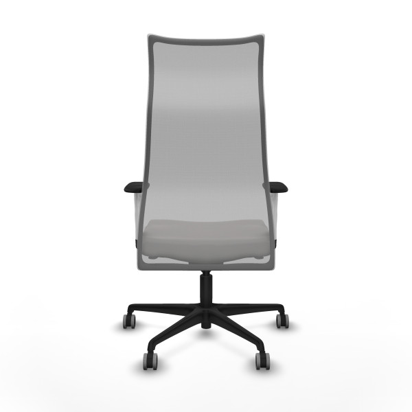 Albacete malla sincro malla gris similpiel blanco brazos blancos base nailon ruedas 65mm engomadas