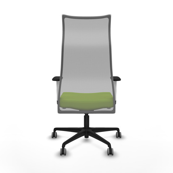 Albacete malla sincro malla gris similpiel pistacho brazos blancos base nailon ruedas 65mm engomadas